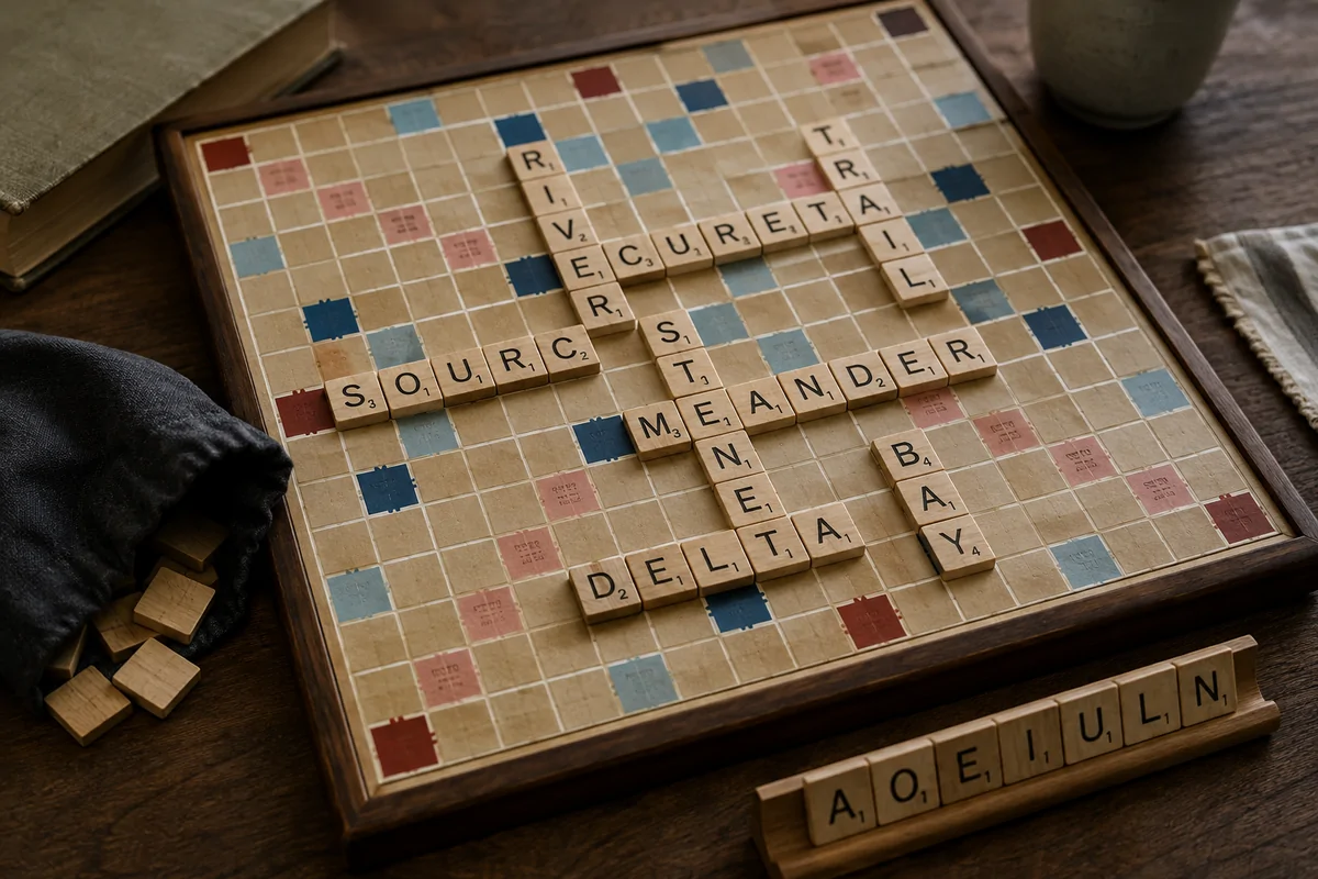 Editorial image illustrating wooden letter tiles arranged on a classic word-grid board